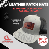 12 Custom Leather Patch Coastland Hats $249