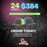 24 Richardson Embroidered Hats for $384
