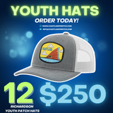 12 Richardson Youth Patch Hats for $250