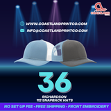 36 Richardson 112 Embroidered Hats
