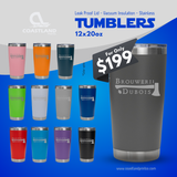 12 Custom Engraved 20oz Tumbler for $199