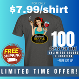 100 Softstyle tees with UNLIMITED Colors